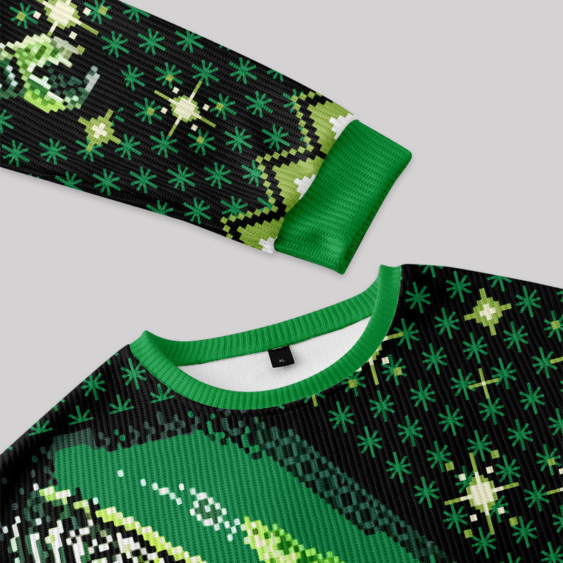 Alien Green Fuzzy Fleece Sweatshirt