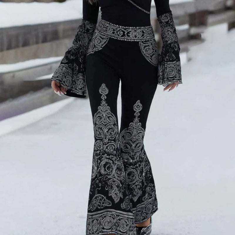 Women's Viking Celtic Pattern  Art Comfortable Flared Pants
