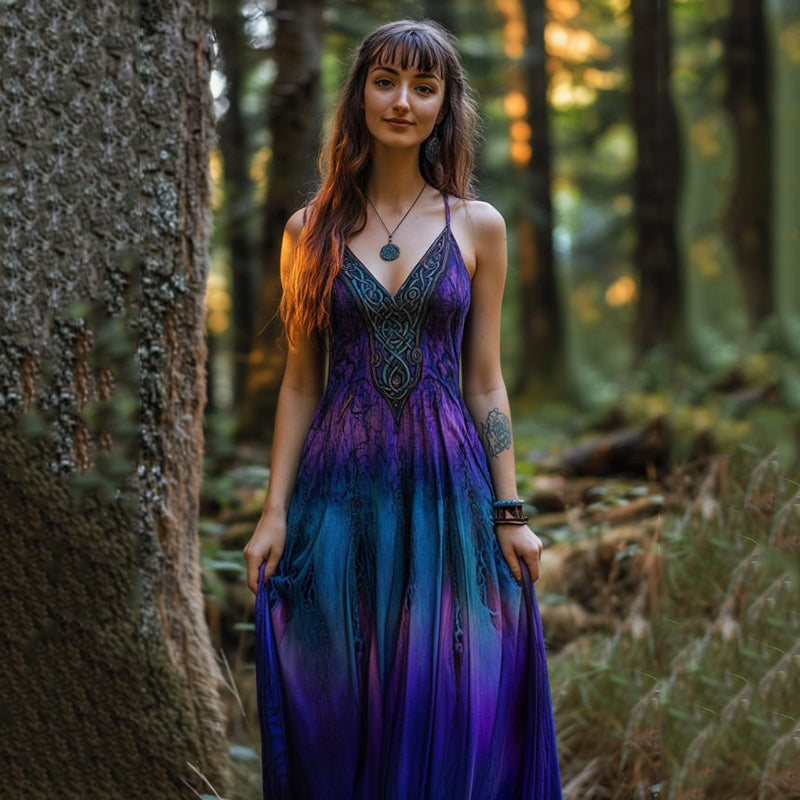 Vintage Celtic Knot Gradient Art Sling Dress