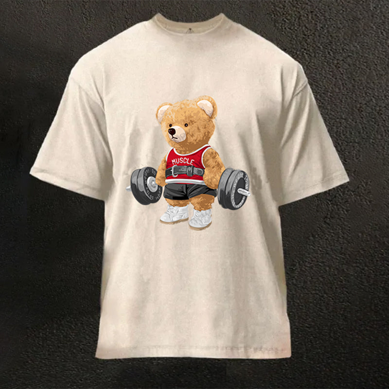 Exercise Bear Washed Gym Shirt