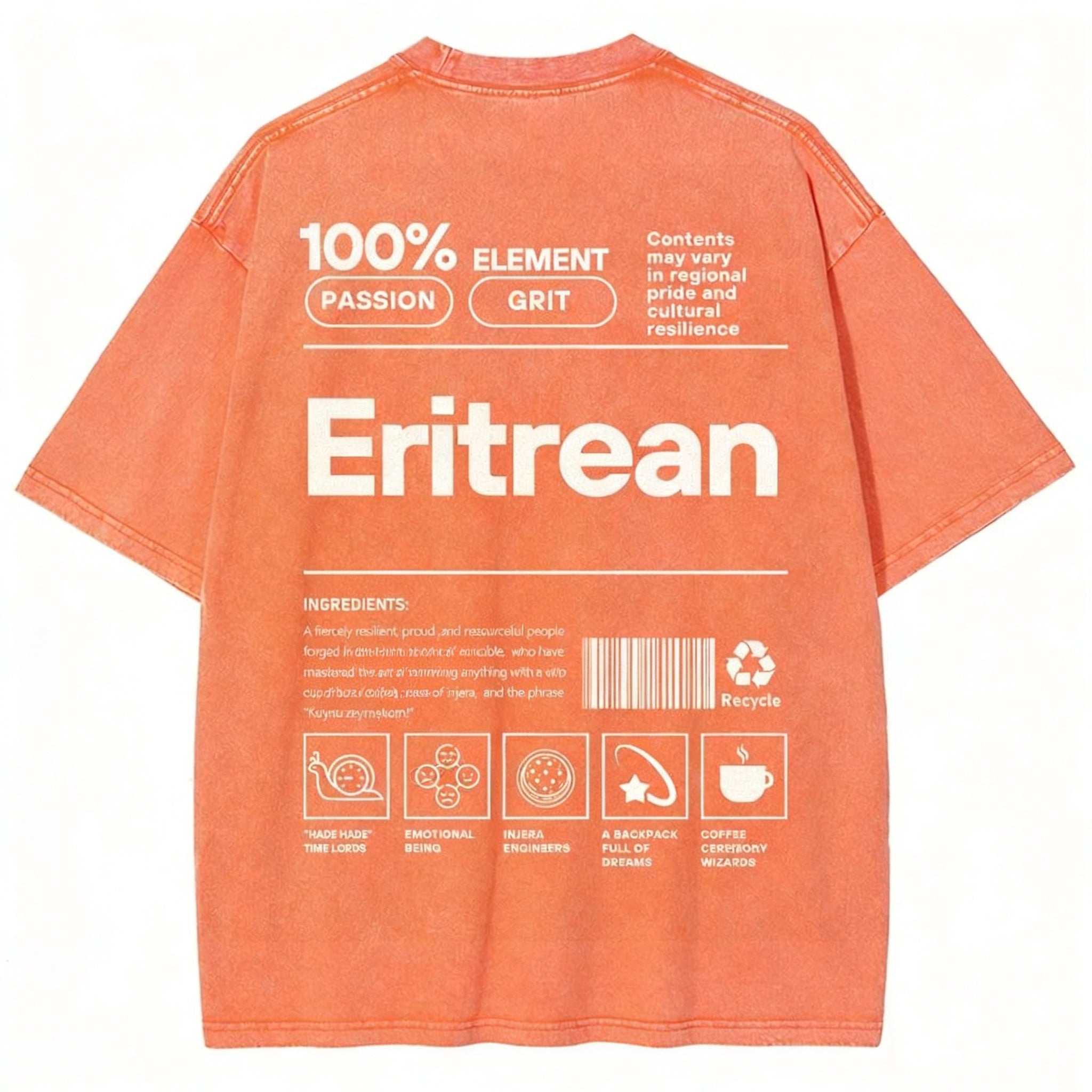 Eritrean Unisex Fit Washed T-shirt