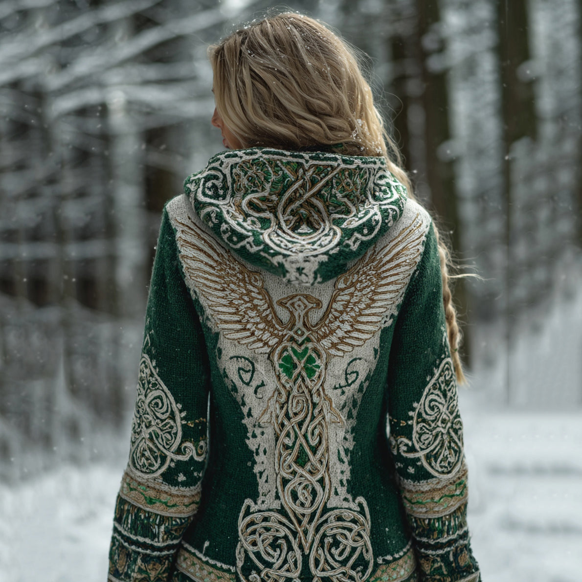 Women's Irish Shamrock Celtic Wings Graphic Hoodie