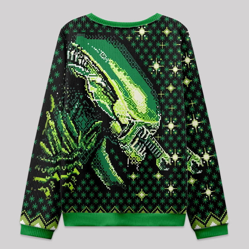 Alien Green Fuzzy Fleece Sweatshirt