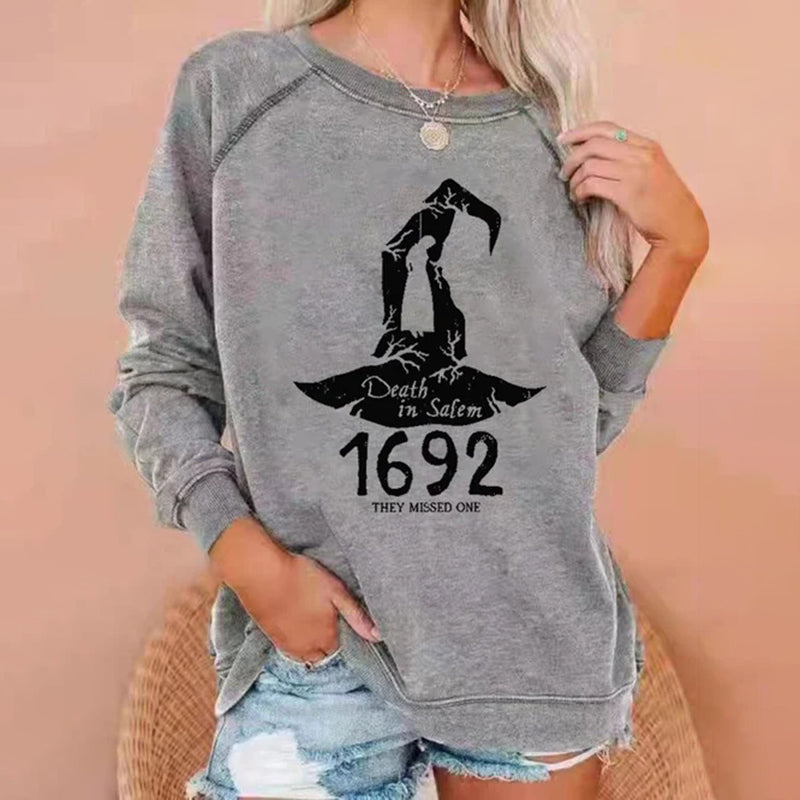 1692 They Missed One Salem Witch Print Casual Sweatshirt