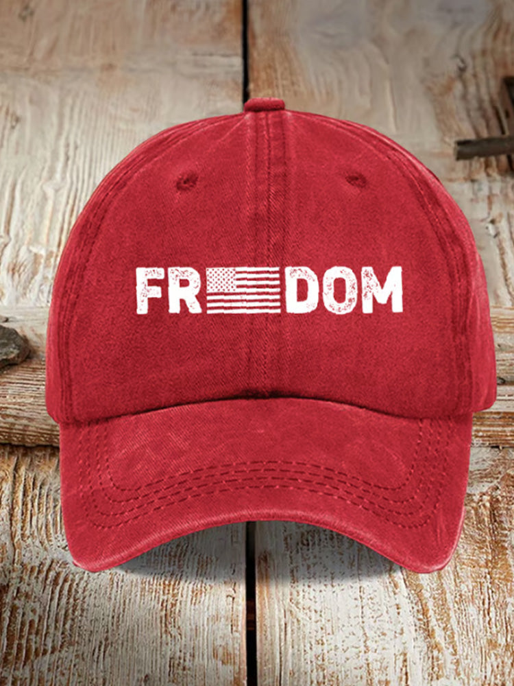 Unisex Freedom American Flag Print Baseball Cap