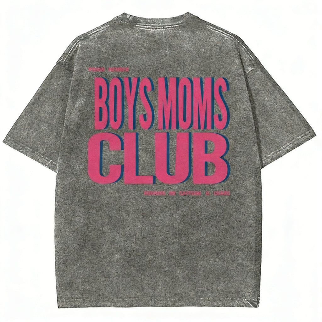 Boys Moms Club Unisex Fit Washed T-shirt