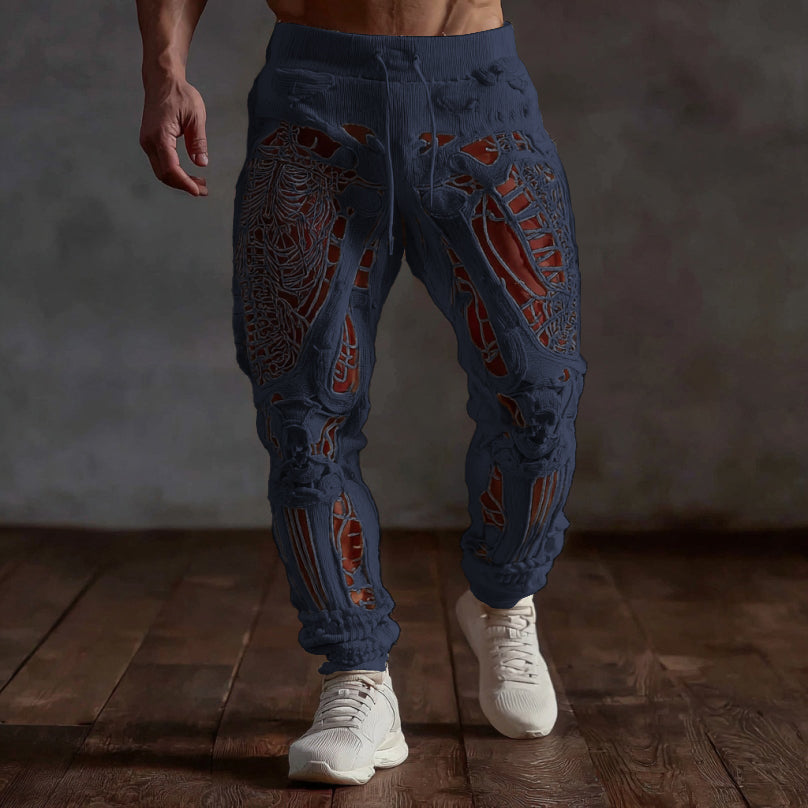 Men's Halloween Muscle Texture Art Print Casual Sweatpants