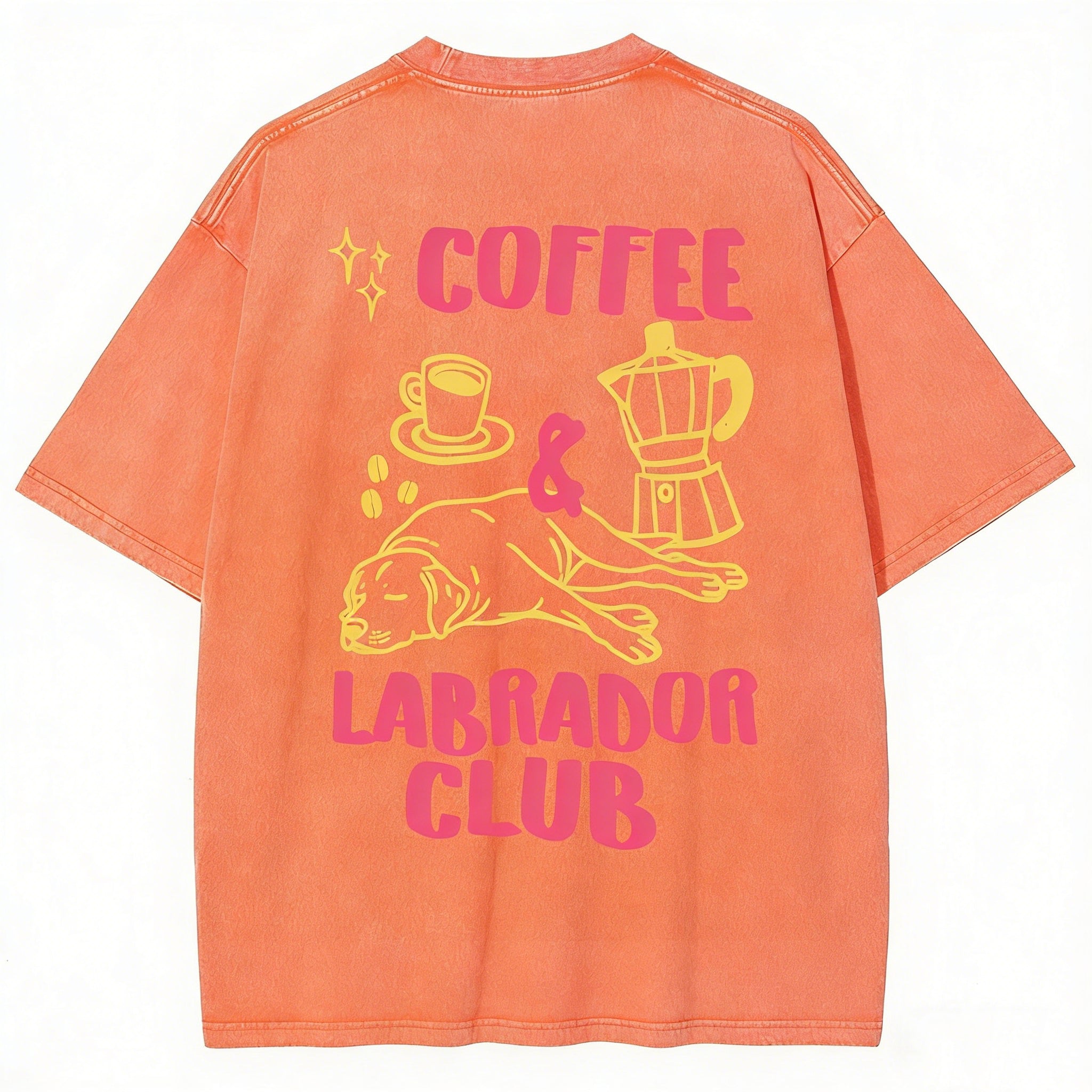Coffee Labrador Club Unisex Fit Washed T-shirt