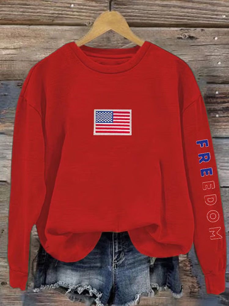 Women's Retro Freedom Print Sweatshirt