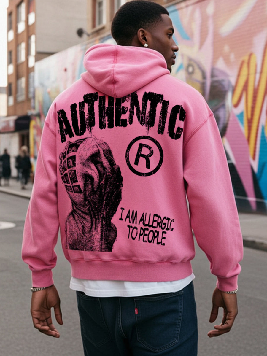 I Am Allergic To People Street Graphic Heavyweight Washed Hoodie
