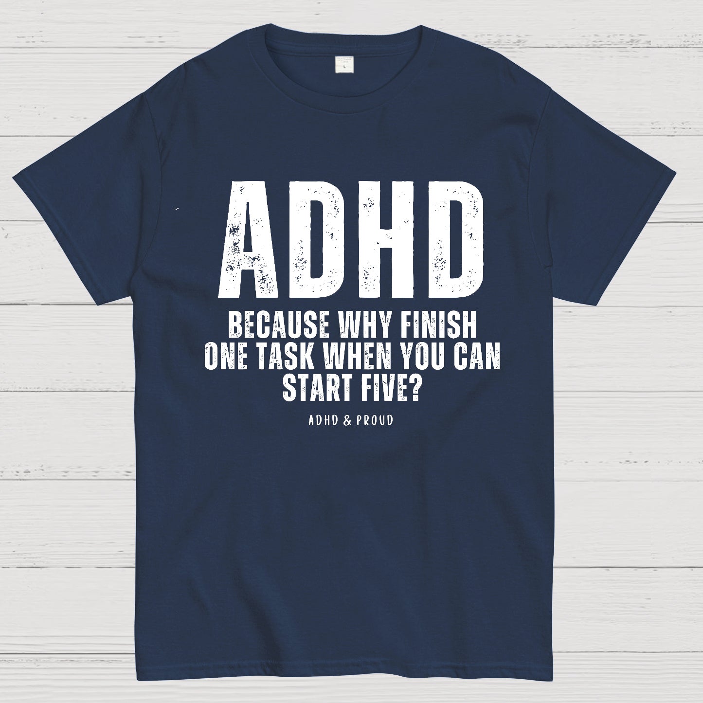 Adhd Slogan Printed T-shirt
