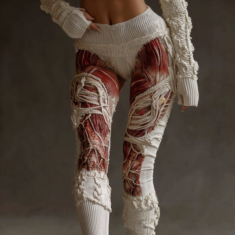 Women's Halloween Muscle Anatomy Art Leggings