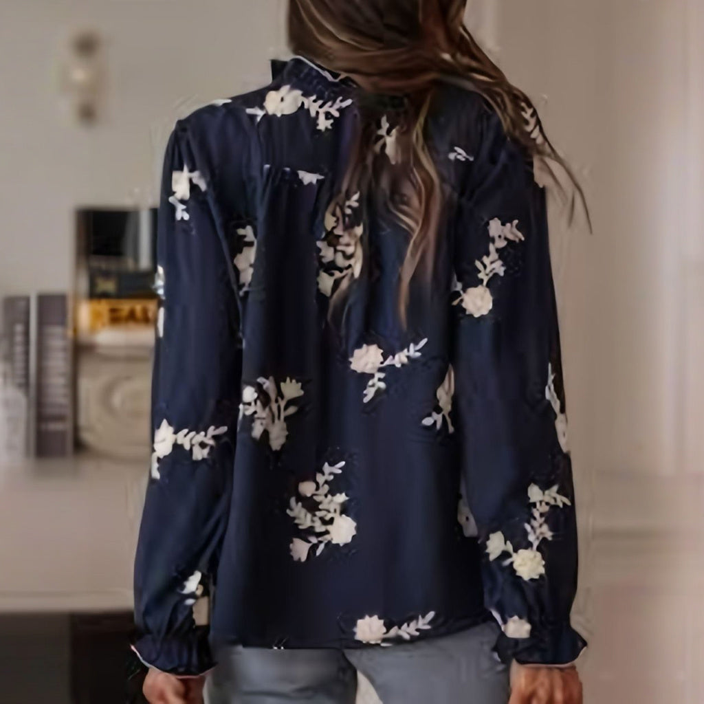 Women's Elegant Casual Floral Embroidered Cotton And Linen Blouse