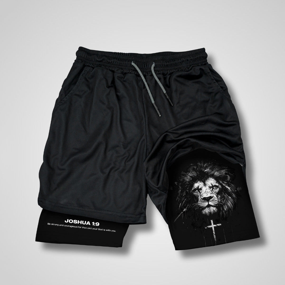 Joshua 1:9 Lion Performance Shorts