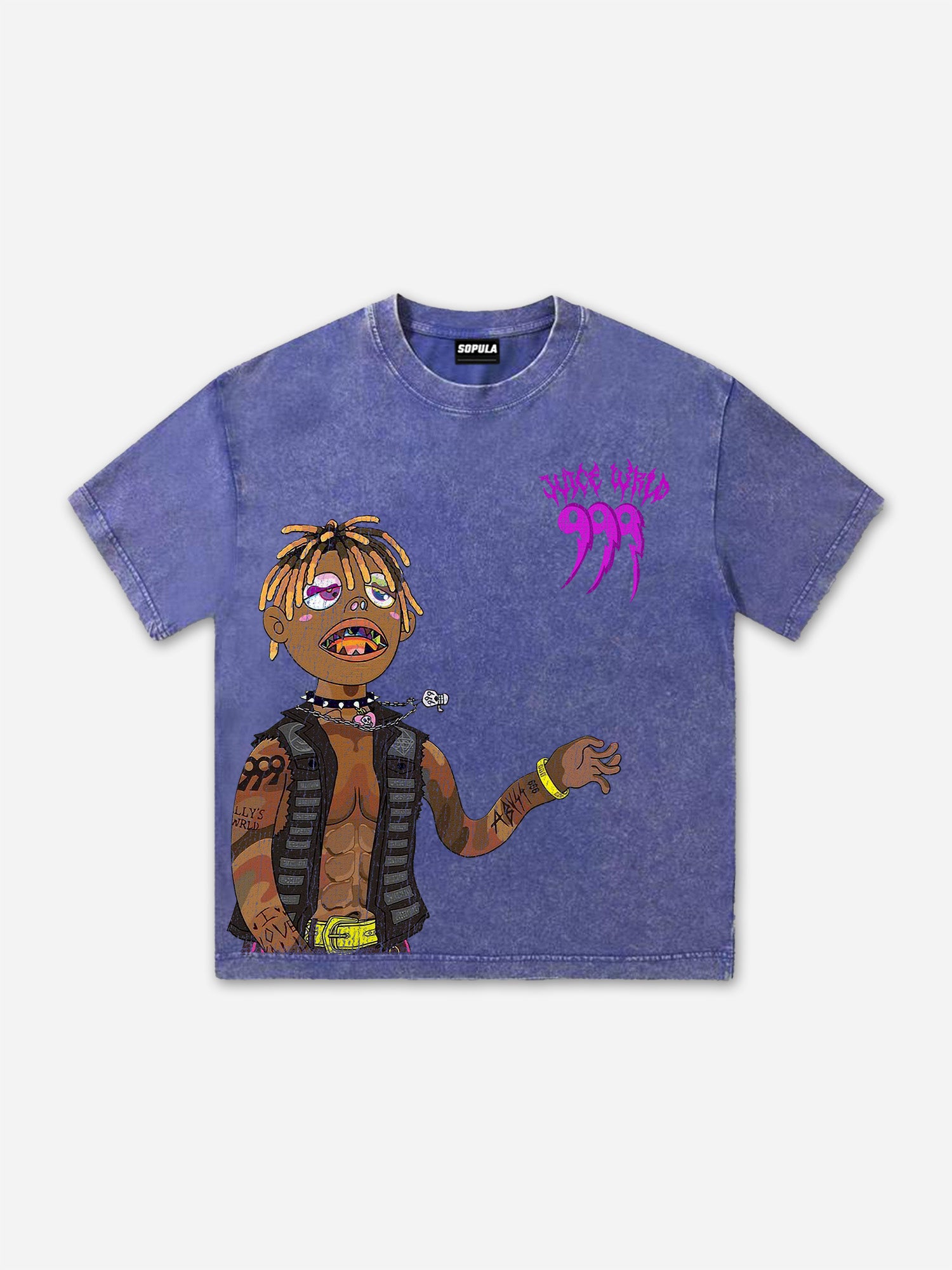 Vintage Juice Wrld Graphic Acid Washed T-shirt