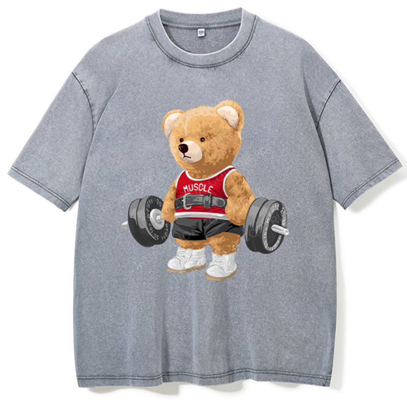 Exercise Bear Washed Gym Shirt