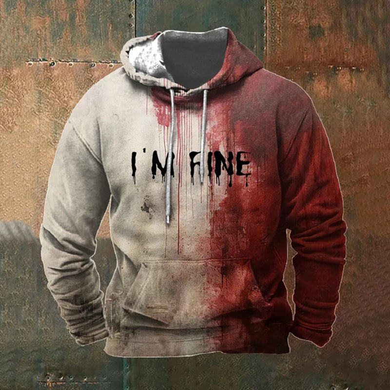 Bloody I AM FINE Printed Vintage Casual Sweatshirt