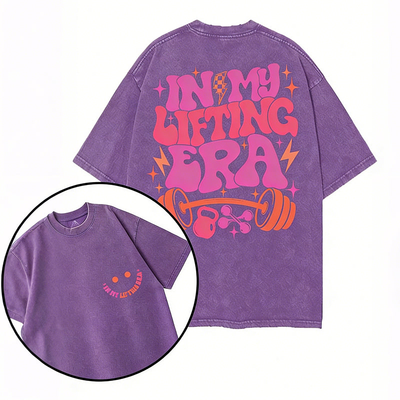 In My Lifting Era Printed Gym Shirt