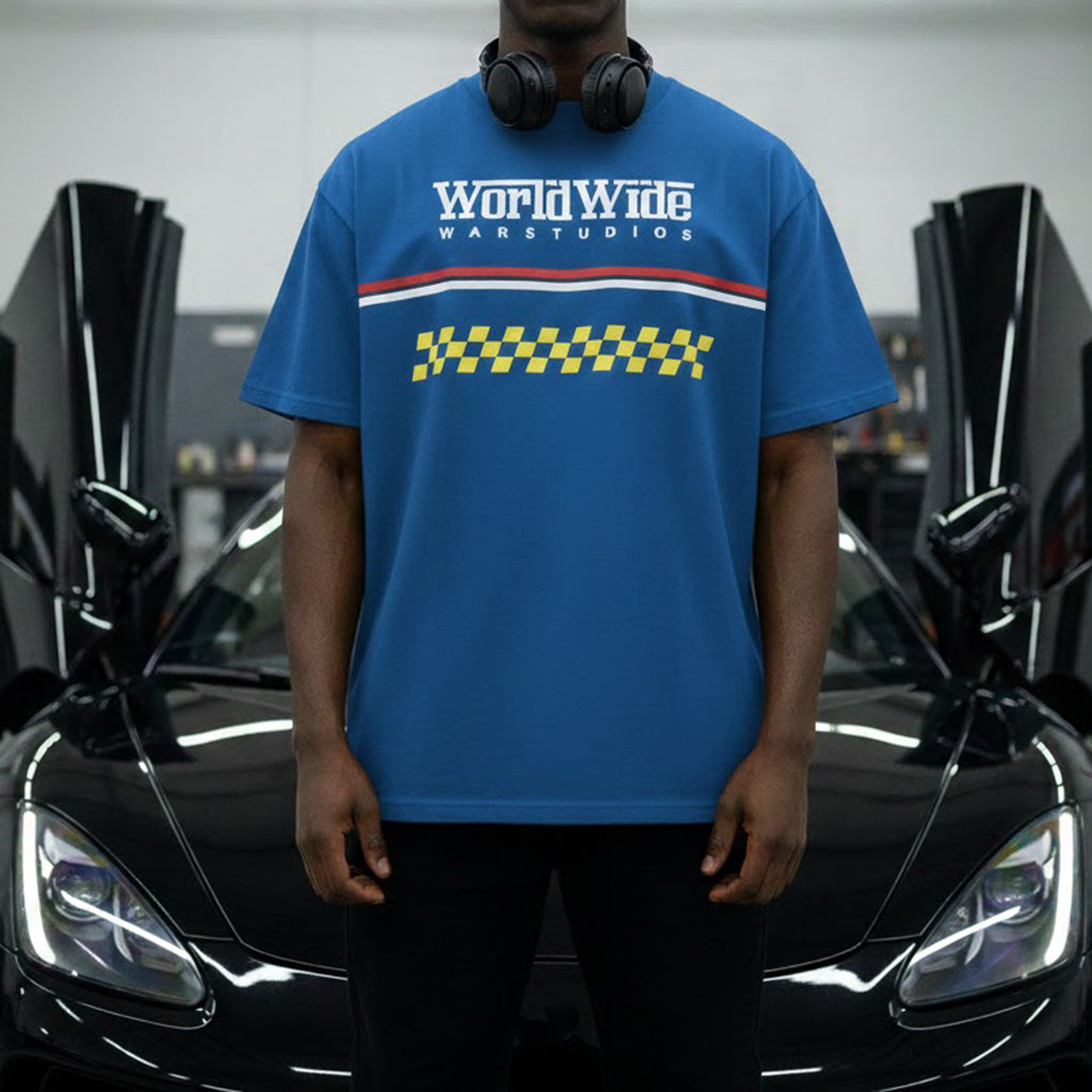 Racing-themed Loose-fitting T-shirt