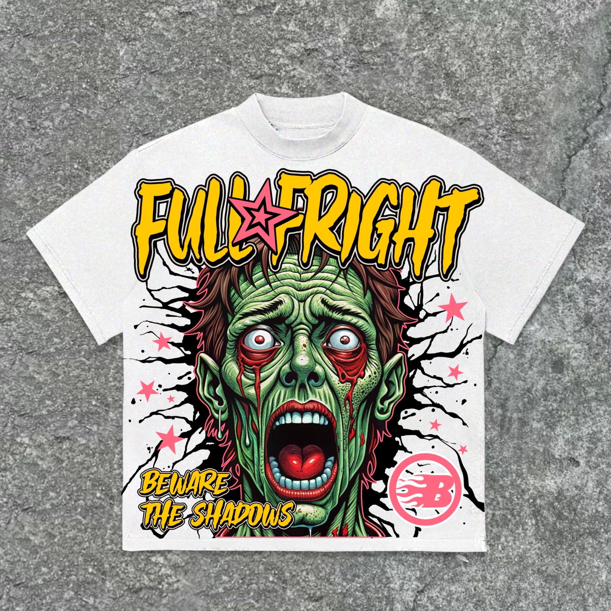 Halloween Full Fright Portrait Graphics Cotton T-Shirt