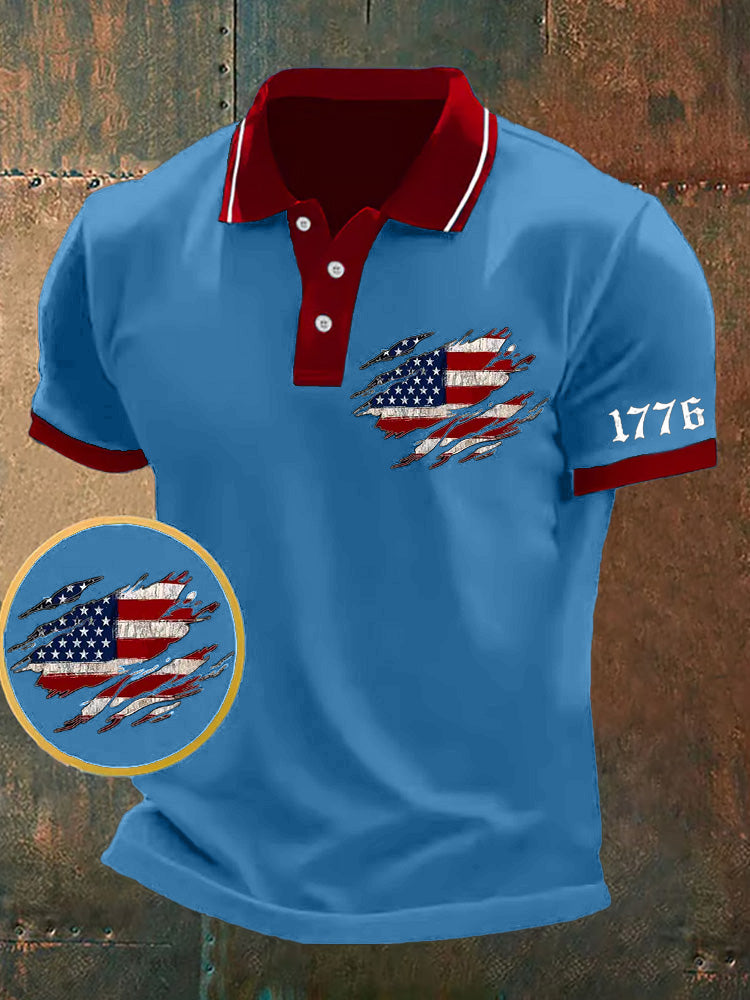 Men's We The People Fourth Of July America 1776 Patriotic Polo Shirt