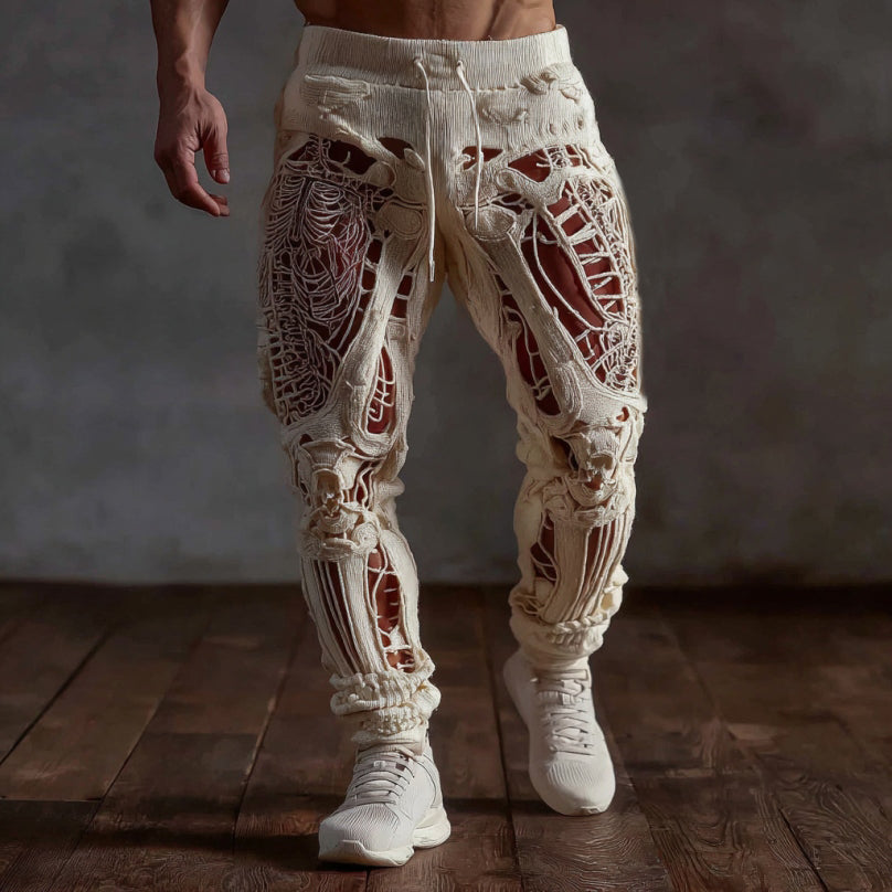 Men's Halloween Muscle Texture Art Print Casual Sweatpants