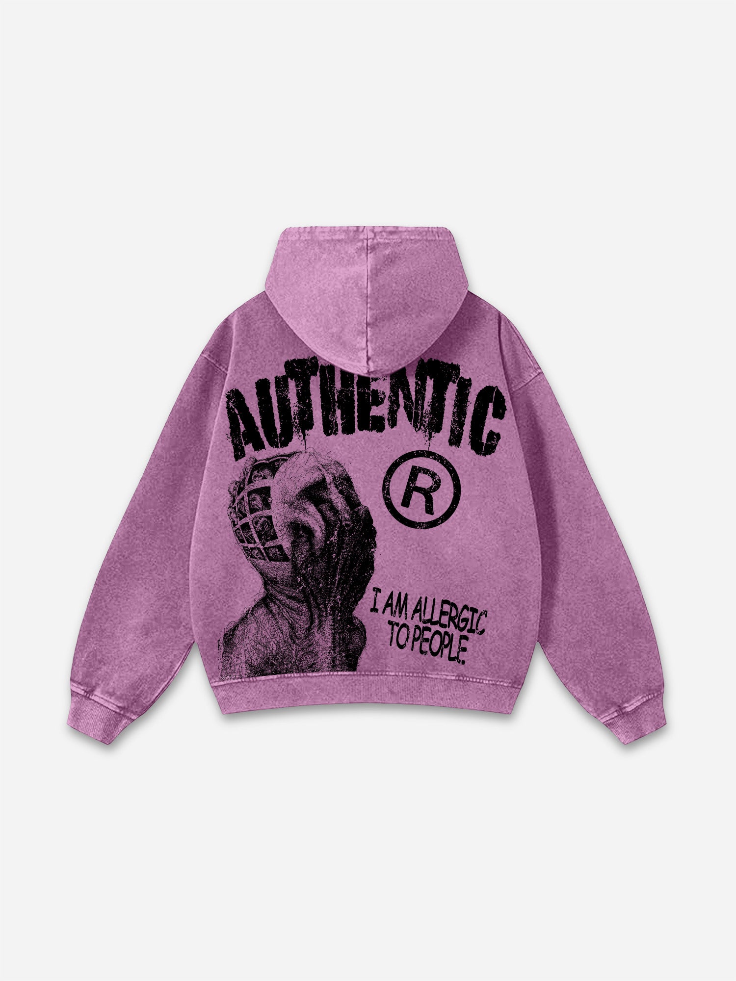 I Am Allergic To People Street Graphic Heavyweight Washed Hoodie