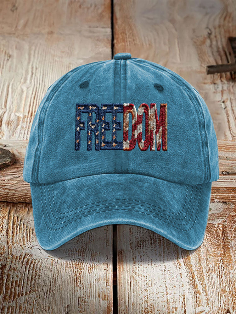 Unisex Vintage Freedom Print Hat