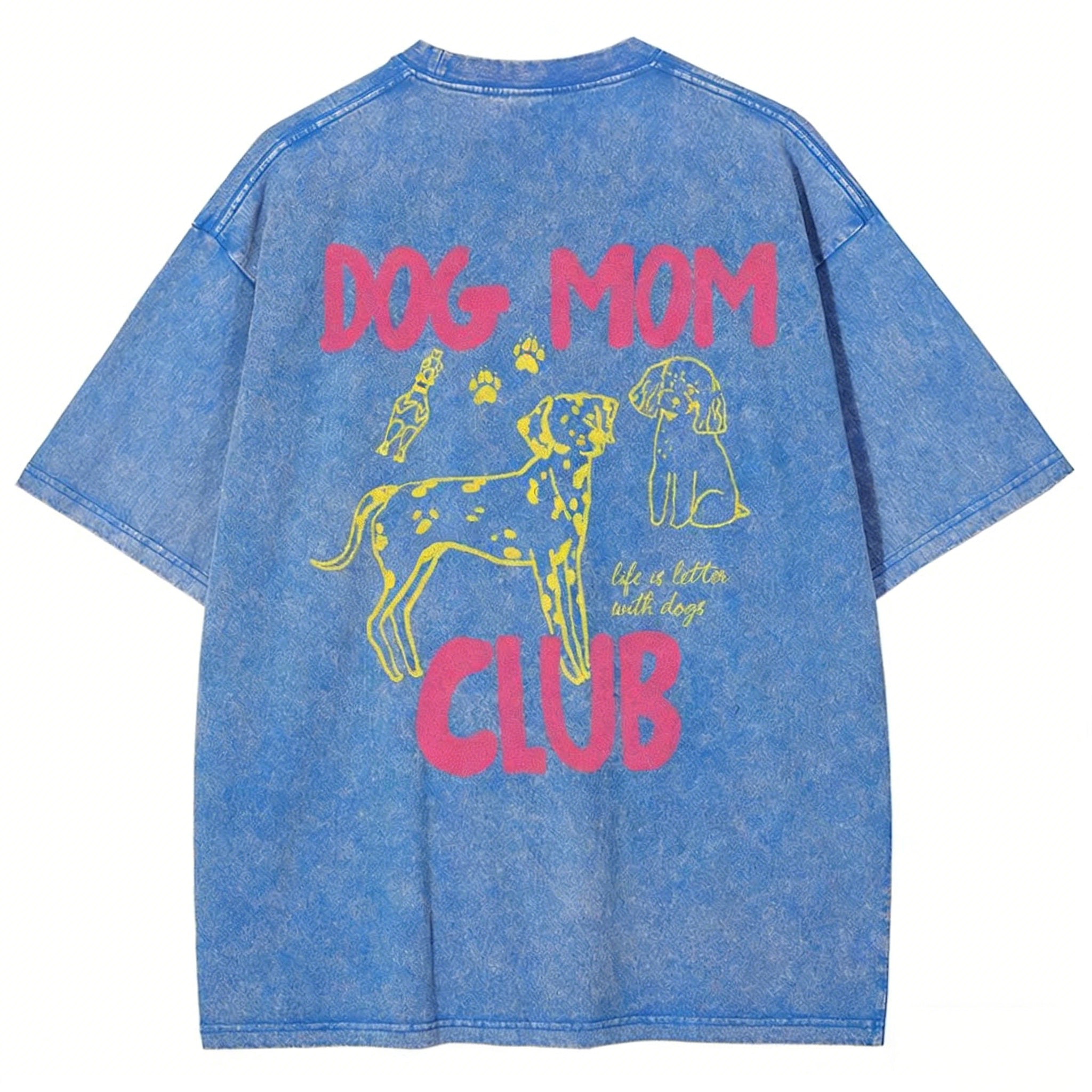 Dog Mom Club Unisex Fit Washed T-shirt