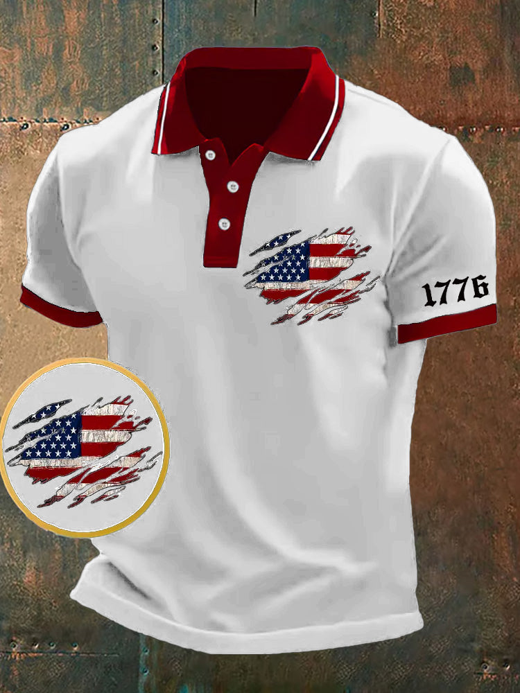 Men's We The People Fourth Of July America 1776 Patriotic Polo Shirt