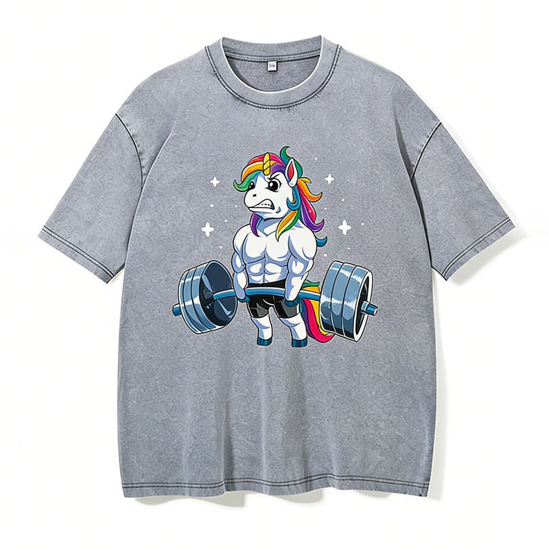 Weightlifting Unicorn Washed Gym Shirt