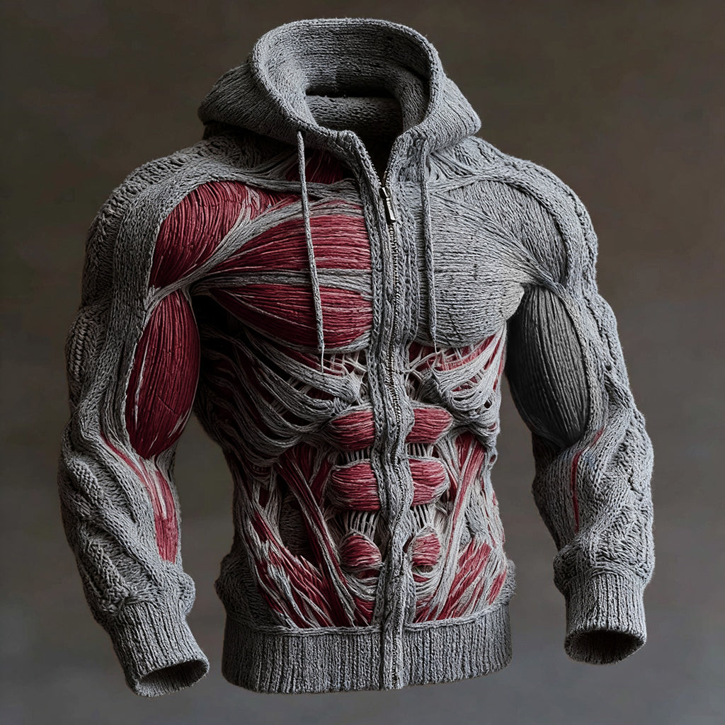 Anatomical Art Men's Casual Warm Zip-up Sweater