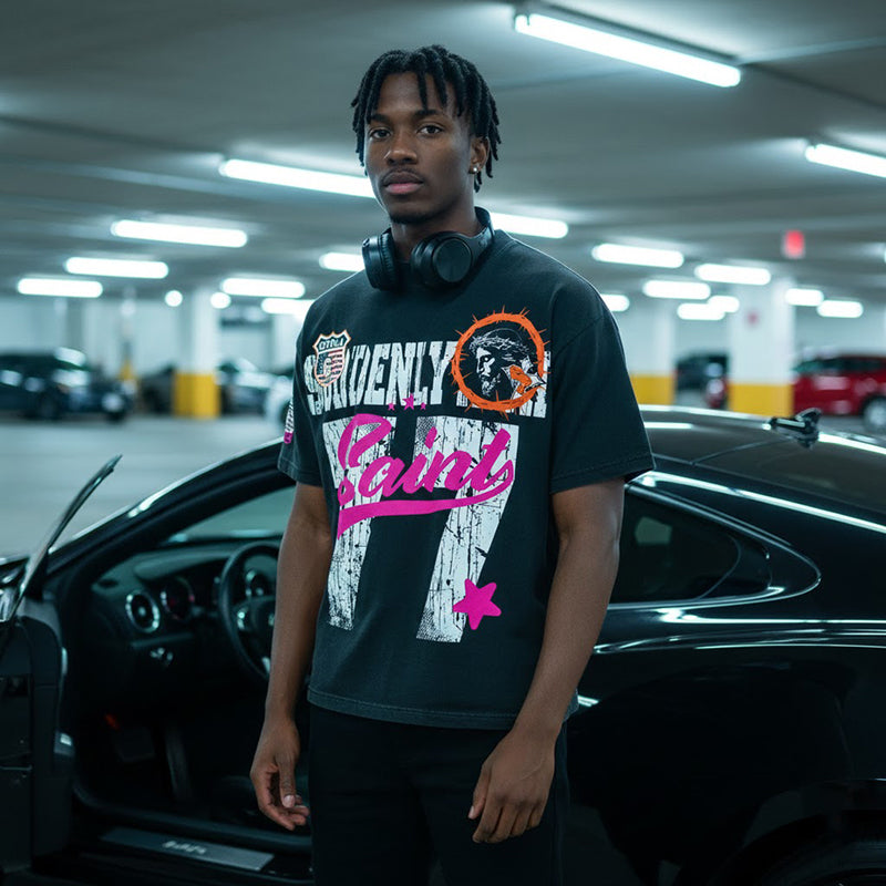 Vintage Sportswear Style, Loose-fitting T-shirt