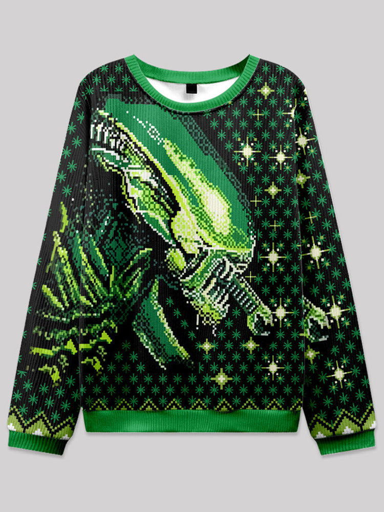 Alien Green Fuzzy Fleece Sweatshirt