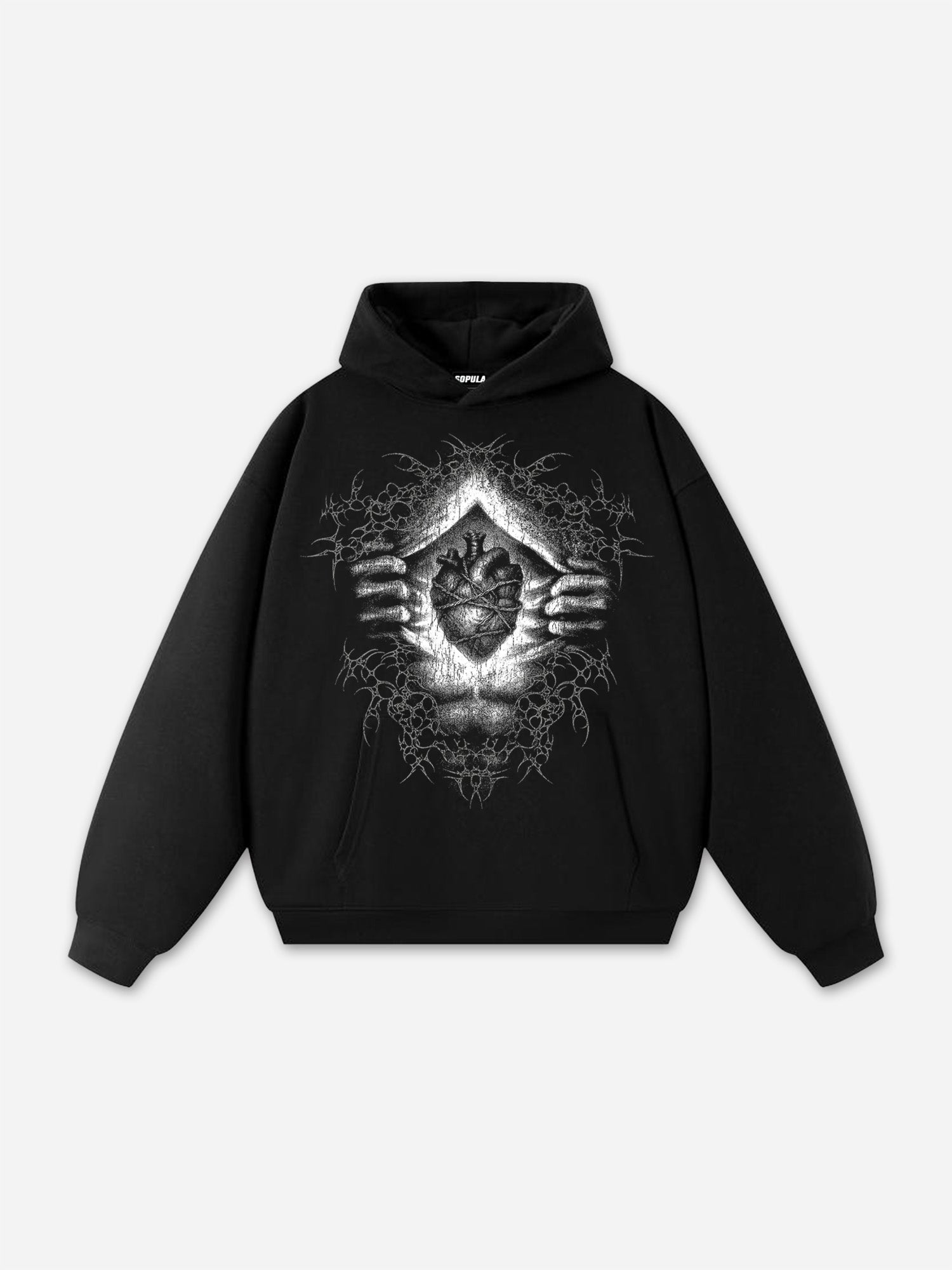 Y2k Dark Thorn Retro Graphic Oversized Hoodie