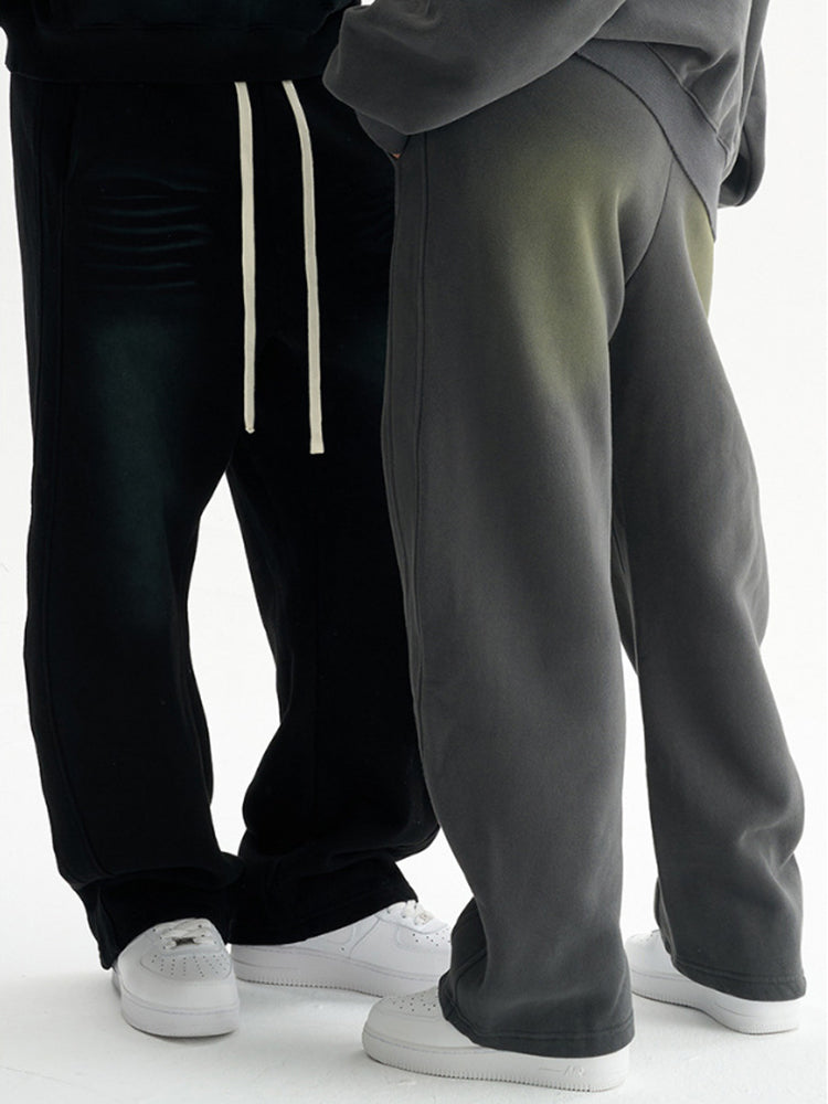 Vintage Washed, Distressed, Spray-painted, Loose-fitting, Curved Blade Athletic Sweatpants