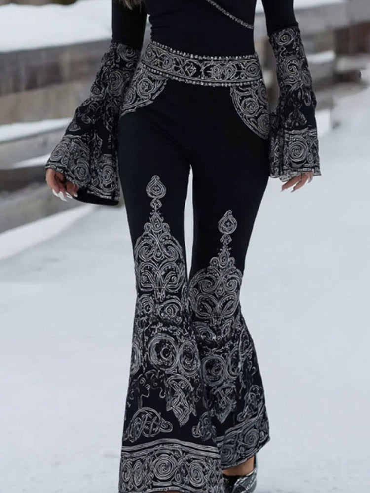 Women's Viking Celtic Pattern  Art Comfortable Flared Pants