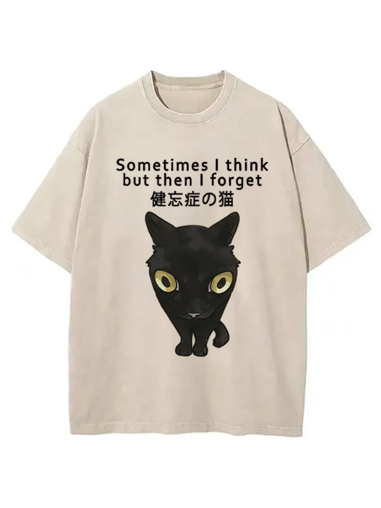 Amnesiac Cat Washed T-shirt