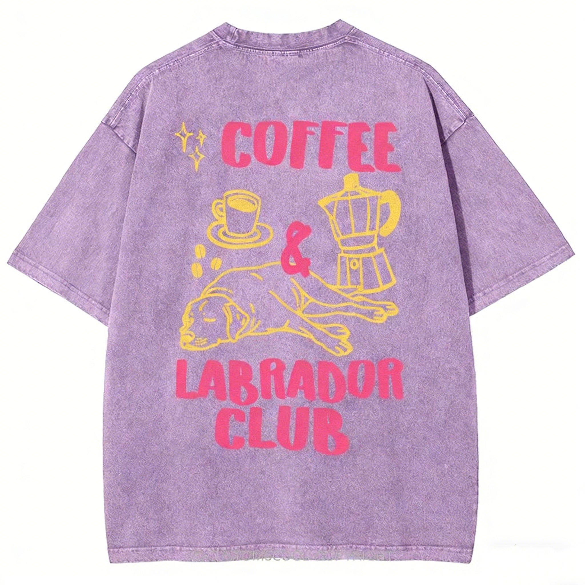 Coffee Labrador Club Unisex Fit Washed T-shirt