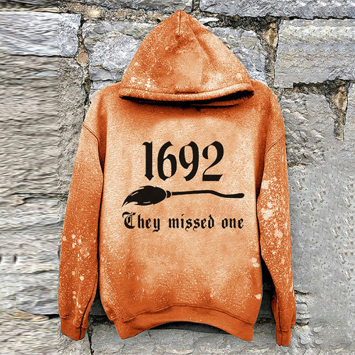 1692 They Missed One Salem Witch Tie Dye Print Hoodie