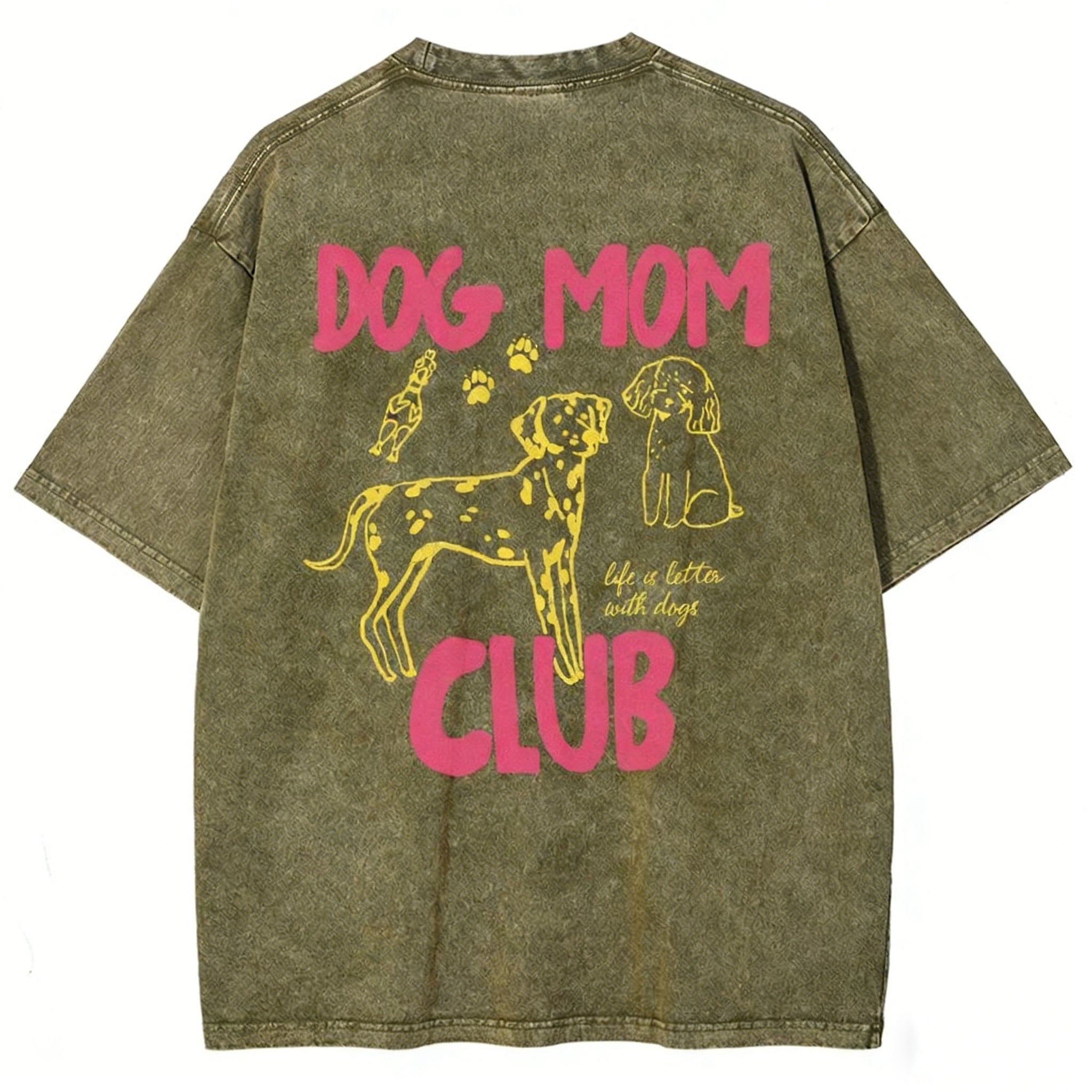 Dog Mom Club Unisex Fit Washed T-shirt