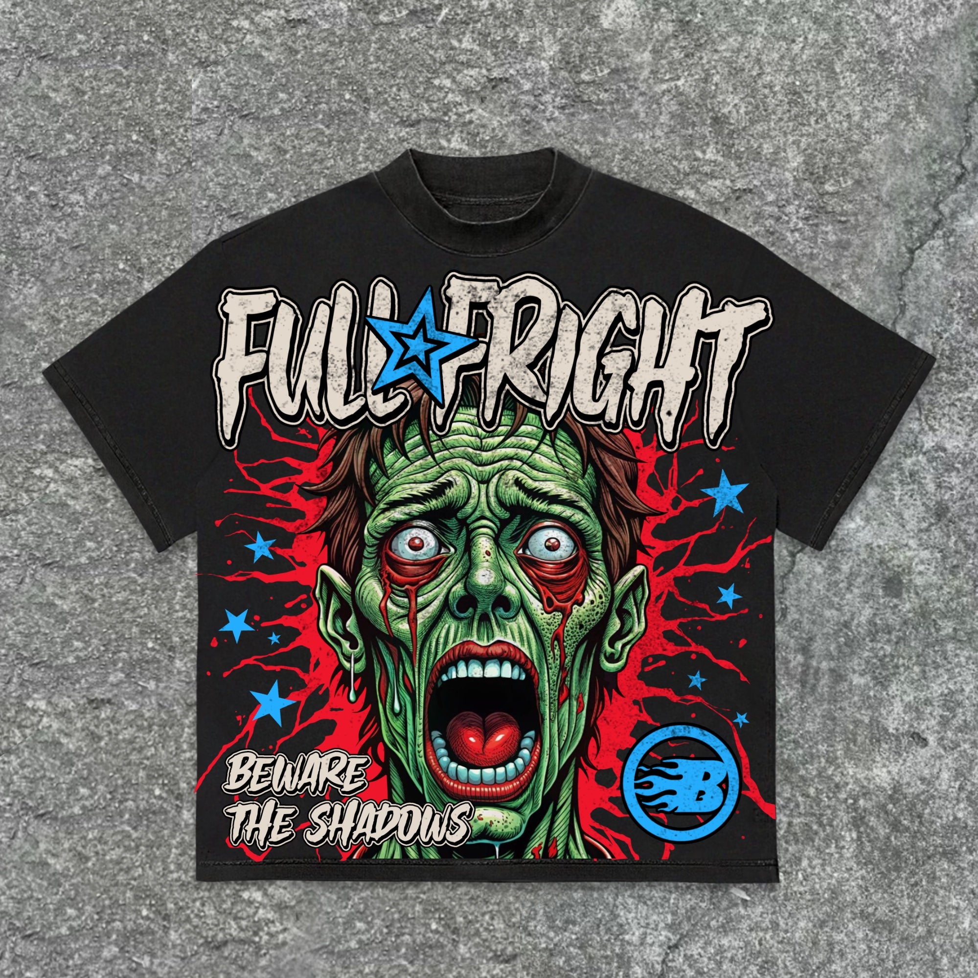 Halloween Full Fright Portrait Graphics Cotton T-Shirt