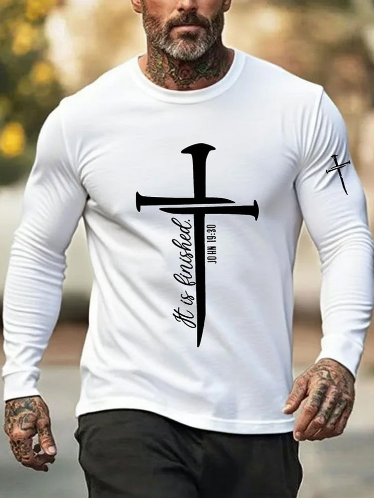 Men's It Is Finished Printed Casual T-shirt