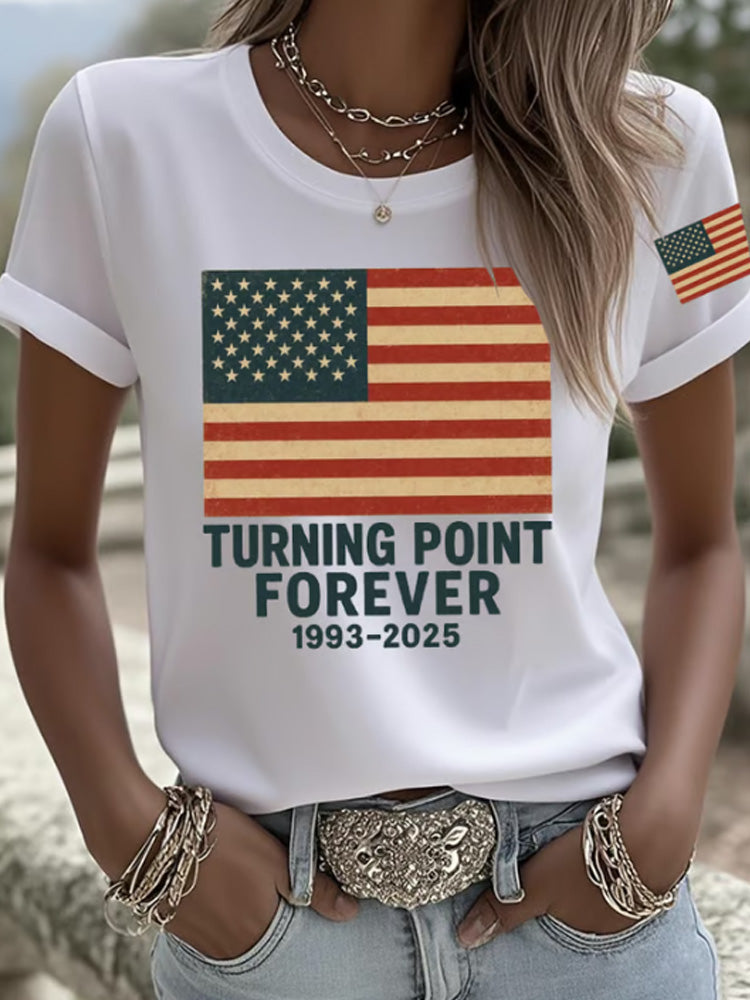 Women's Turning Point Forever 1993 2025 Printed Round Neck T-shirt