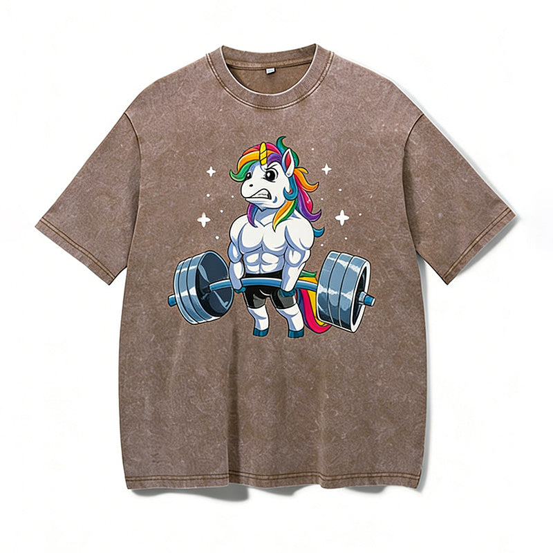 Weightlifting Unicorn Washed Gym Shirt