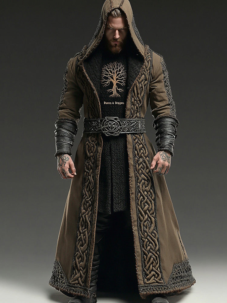 Men's Viking Themed Celtic Knot Tree Of Life Embroidered Cape