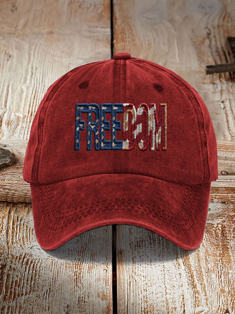 Unisex Vintage Freedom Print Hat