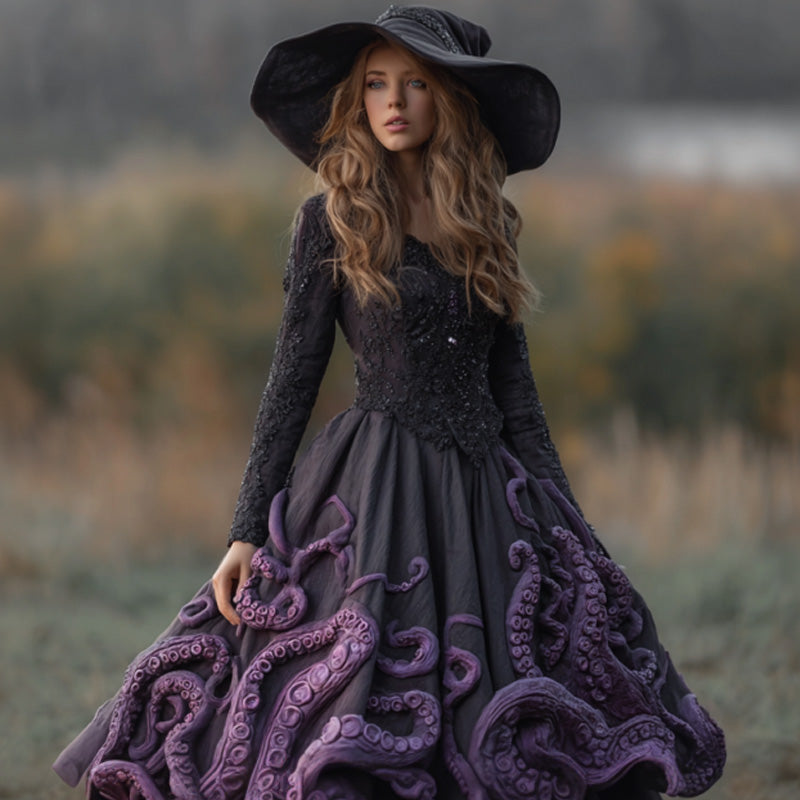 Women's Halloween Octopus Tentacle Print Dress