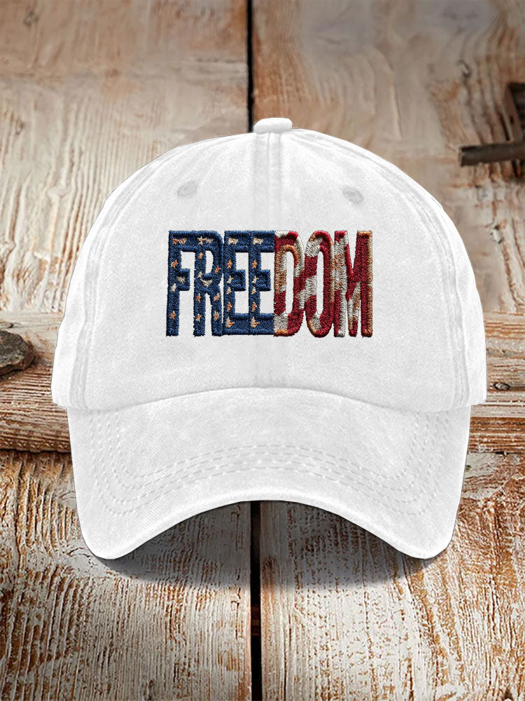 Unisex Vintage Freedom Print Hat