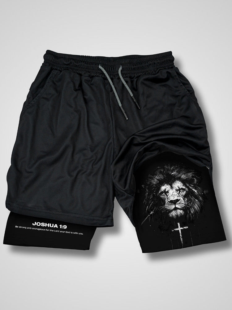 Joshua 1:9 Lion Performance Shorts